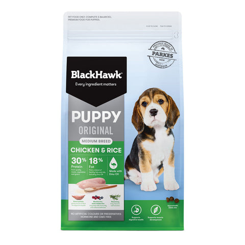 Black Hawk Original Puppy Food Medium Breed Chicken & Rice - Pet And Farm 