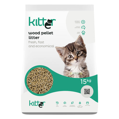 Kitter Wood Pellet Cat Litter 15kg - Pet And Farm 