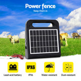 Giantz 5km Electric Fence Energiser Solar Energizer Charger Farm Animal 0.15J - Pet And Farm