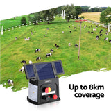 Giantz 8km Electric Fence Energiser PET Solar Energizer 0.3J - Pet And Farm