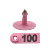 1-100 Cattle Number Ear Tag 5x2cm Set - Mini Pink Cow Sheep Pig Livestock Label - Pet And Farm
