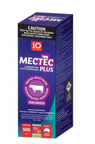 iO Mectec Plus Fluke Inj Cattle 500ml - Pet And Farm 