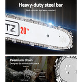 GIANTZ 52CC Petrol Commercial Chainsaw Chain Saw Bar E-Start Pruning - Pet And Farm