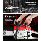 GIANTZ 52CC Petrol Commercial Chainsaw Chain Saw Bar E-Start Pruning - Pet And Farm