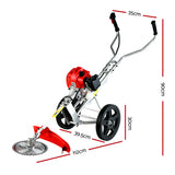 Giantz 62cc Petrol Brush Cutter Whipper Saw Trimmer 2 Stroke 3-in-1 Wheel - Pet And Farm