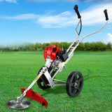 Giantz 62cc Petrol Brush Cutter Whipper Saw Trimmer 2 Stroke 3-in-1 Wheel - Pet And Farm