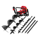 Giantz 92CC Petrol Post Hole Digger Drill Borer Fence Extension Auger Bits - Pet And Farm