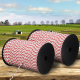 Giantz 1000M Electric Fence Wire Tape Poly Stainless Steel Temporary Fencing Kit - Pet And Farm