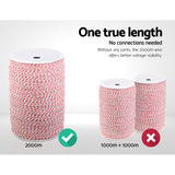 Giantz 2000M Polywire Roll Electric Fence Energiser Stainless Steel Poly Wire - Pet And Farm