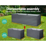 Greenfingers Garden Bed 320 x 80 x 77cm Galvanised Steel Raised Planter 2N1 - Pet And Farm