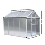 Greenfingers Greenhouse Aluminium Green House Garden Shed Greenhouses 2.42x1.9M - Pet And Farm