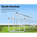 Greenfingers Greenhouse Aluminium Green House Garden Shed Greenhouses 2.42x1.9M - Pet And Farm