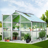 Greenfingers Greenhouse Aluminium Green House Garden Shed Greenhouses 3.02x2.5M - Pet And Farm