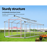 Greenfingers Greenhouse Aluminium Green House Garden Shed Greenhouses 3.08x2.5M - Pet And Farm