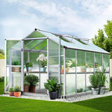 Greenfingers Greenhouse Aluminium Green House Garden Shed Greenhouses 3.08x2.5M - Pet And Farm