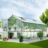 Greenfingers Greenhouse Aluminium Green House Garden Shed Greenhouses 4.7x2.5M - Pet And Farm
