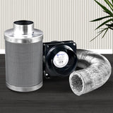 Greenfingers Hydroponics Grow Tent Ventilation Kit Vent Fan Carbon Filter Duct Ducting 4 inch - Pet And Farm