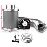 Green Fingers Ventilation Fan and Active Carbon Filter Ducting Kit - Pet And Farm