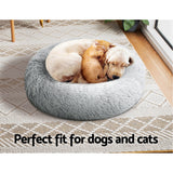 Pet Bed Dog Cat Calming Bed Small 60cm Light Grey Sleeping Comfy Cave Washable - Pet And Farm