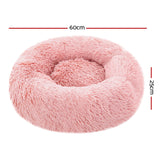 Pet Bed Dog Cat Calming Bed Small 60cm Pink Sleeping Comfy Cave Washable - Pet And Farm