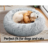 Pet Bed Dog Cat Calming Bed Medium 75cm Charcoal Sleeping Comfy Cave Washable - Pet And Farm