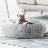 Pet Bed Dog Cat Calming Bed Medium 75cm Charcoal Sleeping Comfy Cave Washable - Pet And Farm