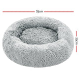 Pet Bed Dog Cat Calming Bed Medium 75cm Light Grey Sleeping Comfy Cave Washable - Pet And Farm