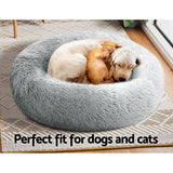 Pet Bed Dog Cat Calming Bed Medium 75cm Light Grey Sleeping Comfy Cave Washable - Pet And Farm