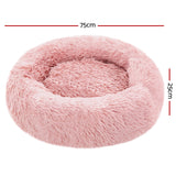 Pet Bed Dog Cat Calming Bed Medium 75cm Pink Sleeping Comfy Cave Washable - Pet And Farm