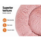 Pet Bed Dog Cat Calming Bed Medium 75cm Pink Sleeping Comfy Cave Washable - Pet And Farm