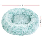 Pet Bed Dog Cat Calming Bed Medium 75cm Teal Sleeping Comfy Cave Washable - Pet And Farm