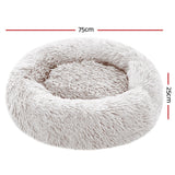 Pet Bed Dog Cat Calming Bed Medium 75cm White Sleeping Comfy Cave Washable - Pet And Farm