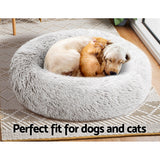 Pet Bed Dog Cat Calming Bed Medium 75cm White Sleeping Comfy Cave Washable - Pet And Farm
