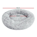 i.Pet Pet Bed Dog Cat 90cm Large Calming Soft Plush Charcoal - Pet And Farm
