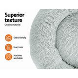 i.Pet Pet Bed Dog Cat 90cm Large Calming Soft Plush Light Grey - Pet And Farm