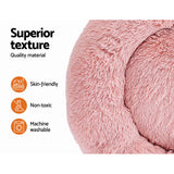 i.Pet Pet Bed Dog Cat 90cm Large Calming Soft Plush Pink - Pet And Farm