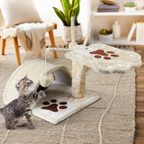 i.Pet Cat Tree 45cm Trees Scratching Post Scratcher Tower Condo House Furniture Wood Beige - Pet And Farm