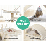 i.Pet Cat Tree 45cm Trees Scratching Post Scratcher Tower Condo House Furniture Wood Beige - Pet And Farm