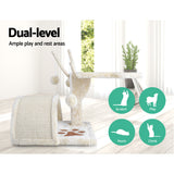 i.Pet Cat Tree 45cm Trees Scratching Post Scratcher Tower Condo House Furniture Wood Beige - Pet And Farm