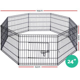 i.Pet 24" 8 Panel Pet Dog Playpen Puppy Exercise Cage Enclosure Play Pen Fence - Pet And Farm