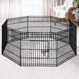 i.Pet 24" 8 Panel Pet Dog Playpen Puppy Exercise Cage Enclosure Play Pen Fence - Pet And Farm