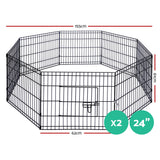 i.Pet 2X24" 8 Panel Pet Dog Playpen Puppy Exercise Cage Enclosure Fence Play Pen - Pet And Farm
