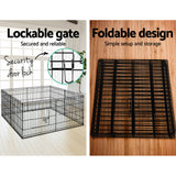i.Pet 2X24" 8 Panel Pet Dog Playpen Puppy Exercise Cage Enclosure Fence Play Pen - Pet And Farm