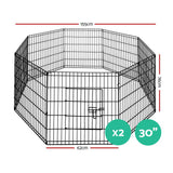 i.Pet 2X30" 8 Panel Pet Dog Playpen Puppy Exercise Cage Enclosure Fence Play Pen - Pet And Farm