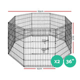 i.Pet 2X36" 8 Panel Pet Dog Playpen Puppy Exercise Cage Enclosure Fence Play Pen - Pet And Farm