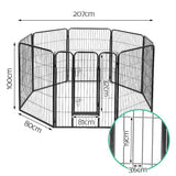 i.Pet 8 Panel Pet Dog Playpen Puppy Exercise Cage Enclosure Fence Play Pen 80x100cm - Pet And Farm