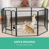 i.Pet 8 Panel Pet Dog Playpen Puppy Exercise Cage Enclosure Fence Play Pen 80x100cm - Pet And Farm