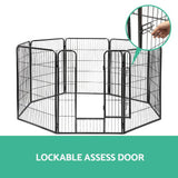 i.Pet 8 Panel Pet Dog Playpen Puppy Exercise Cage Enclosure Fence Play Pen 80x100cm - Pet And Farm