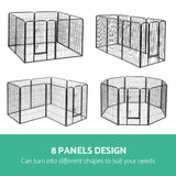 i.Pet 8 Panel Pet Dog Playpen Puppy Exercise Cage Enclosure Fence Play Pen 80x100cm - Pet And Farm
