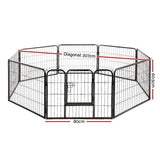 i.Pet 8 Panel Pet Dog Playpen Puppy Exercise Cage Enclosure Fence Play Pen 80x60cm - Pet And Farm